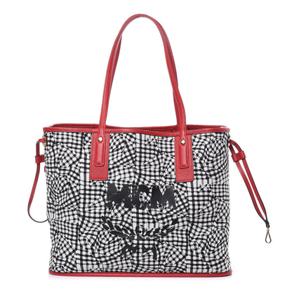 MCM Visetos Medium Liz Reversible Shopper Tote Ruby Red 3 of 12