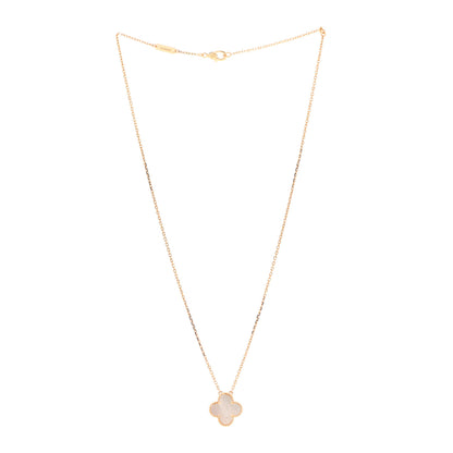 Van Cleef & Arpels 18K Yellow Gold Mother of Pearl Vintage Alhambra Pendant Necklace 3 of 7