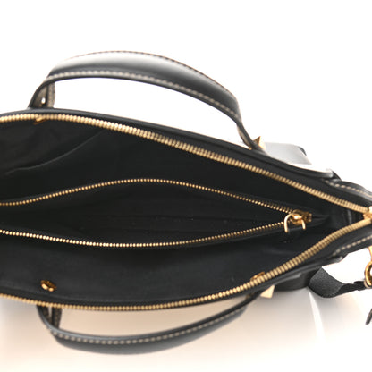 Fendi Canvas Vitello King Logo Embroidered Medium By The Way Boston Bag Grezzo Black 5 of 10