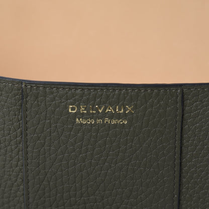 Delvaux Taurillon Crispe Presse A4 Pouch Kaki 8 of 8