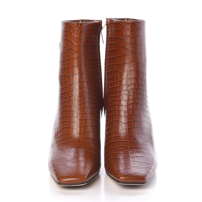 Jimmy Choo Calfskin Crocodile Embossed Minori Booties 40 Cuoio 2 of 8