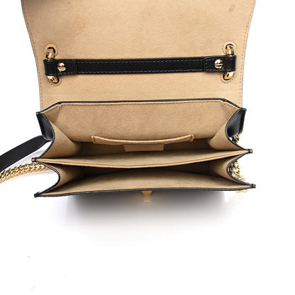 Fendi Vitello Liberty Bi-Color FF 1974 Embossed Small Kan I Shoulder Bag Black Maya 4 of 12