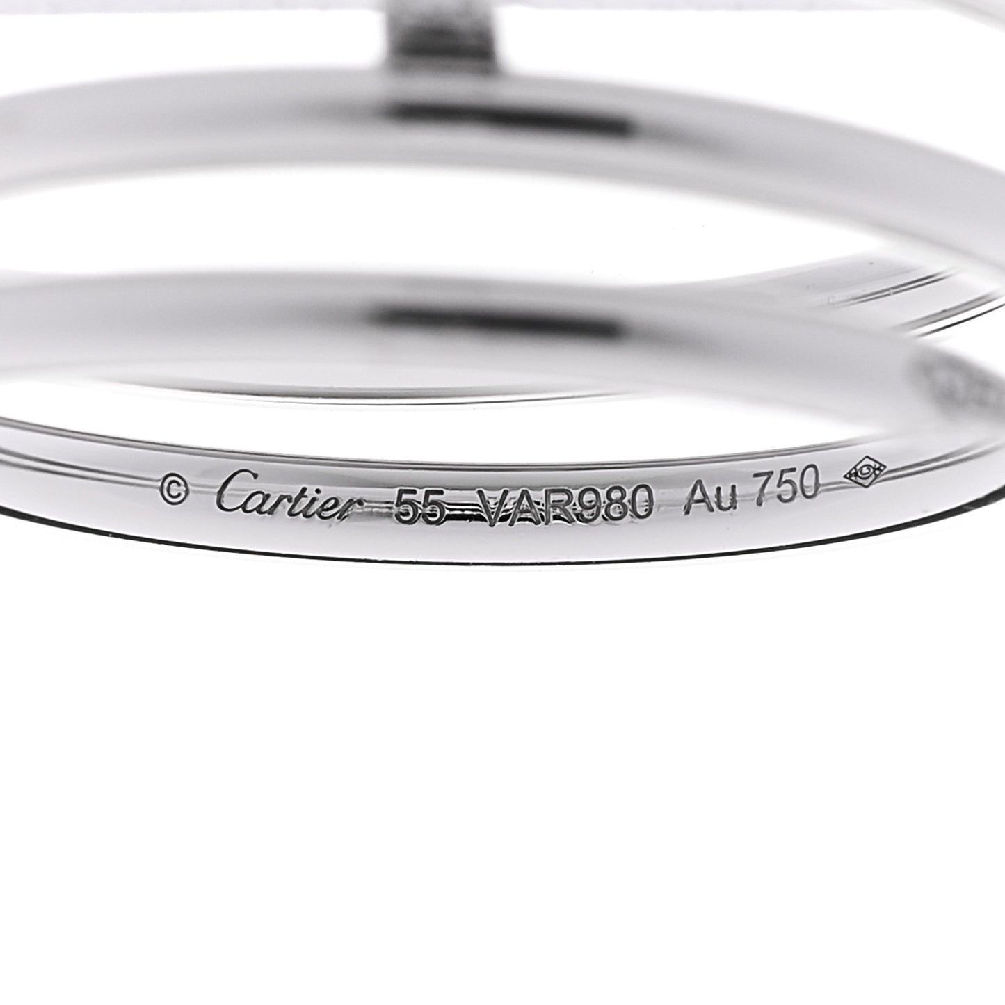18K White Gold Diamond Double Juste Un Clou Ring 55 7.25