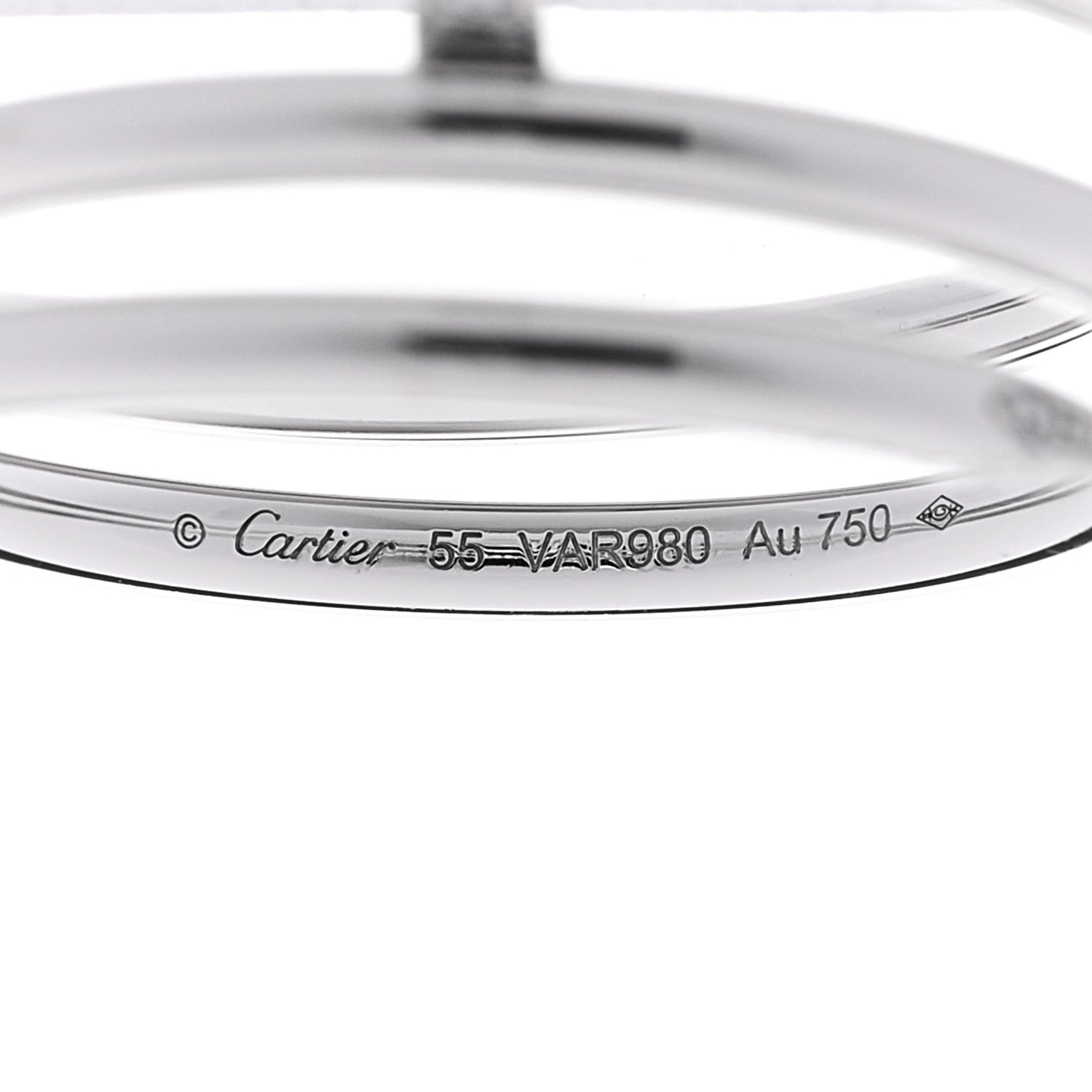 Cartier 18K White Gold Diamond Double Juste Un Clou Ring 55 7.25 5 of 5