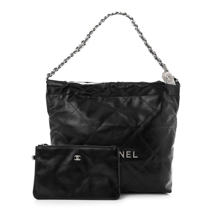 Chanel Shiny Calfskin Quilted Small Chanel 22 Black 2 of 11