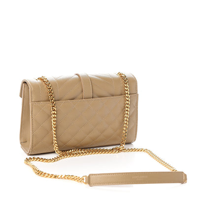 Saint Laurent Grain De Poudre Textured Mixed Matelasse Triquilt Small Monogram Satchel Dark Latte 2 of 8
