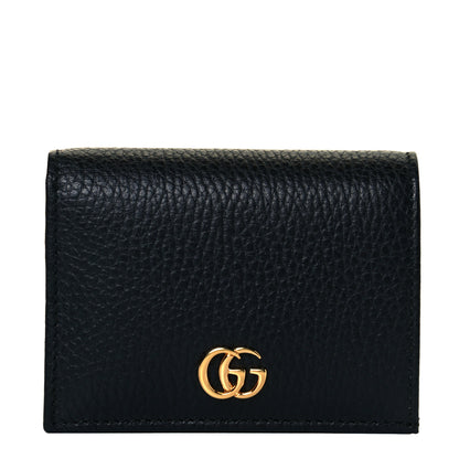 Gucci Pebbled Calfskin GG Marmont Card Case Black 2 of 16