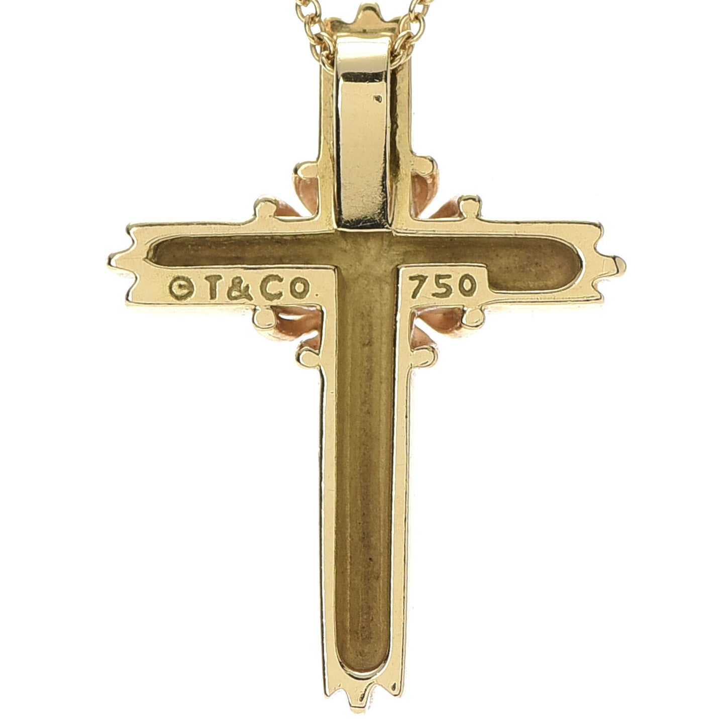 18K Yellow Gold Cross Pendant Necklace