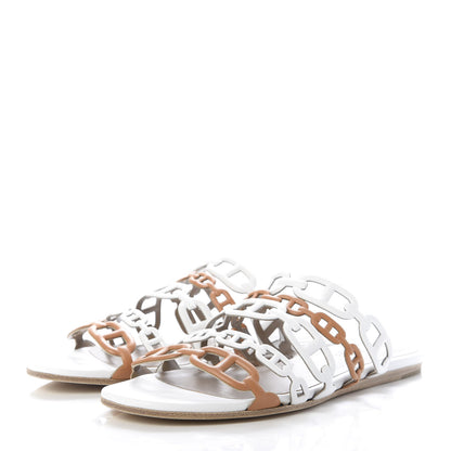 Hermes Nappa Thalassa 90 Sandals 37.5 White Naturel 3 of 10