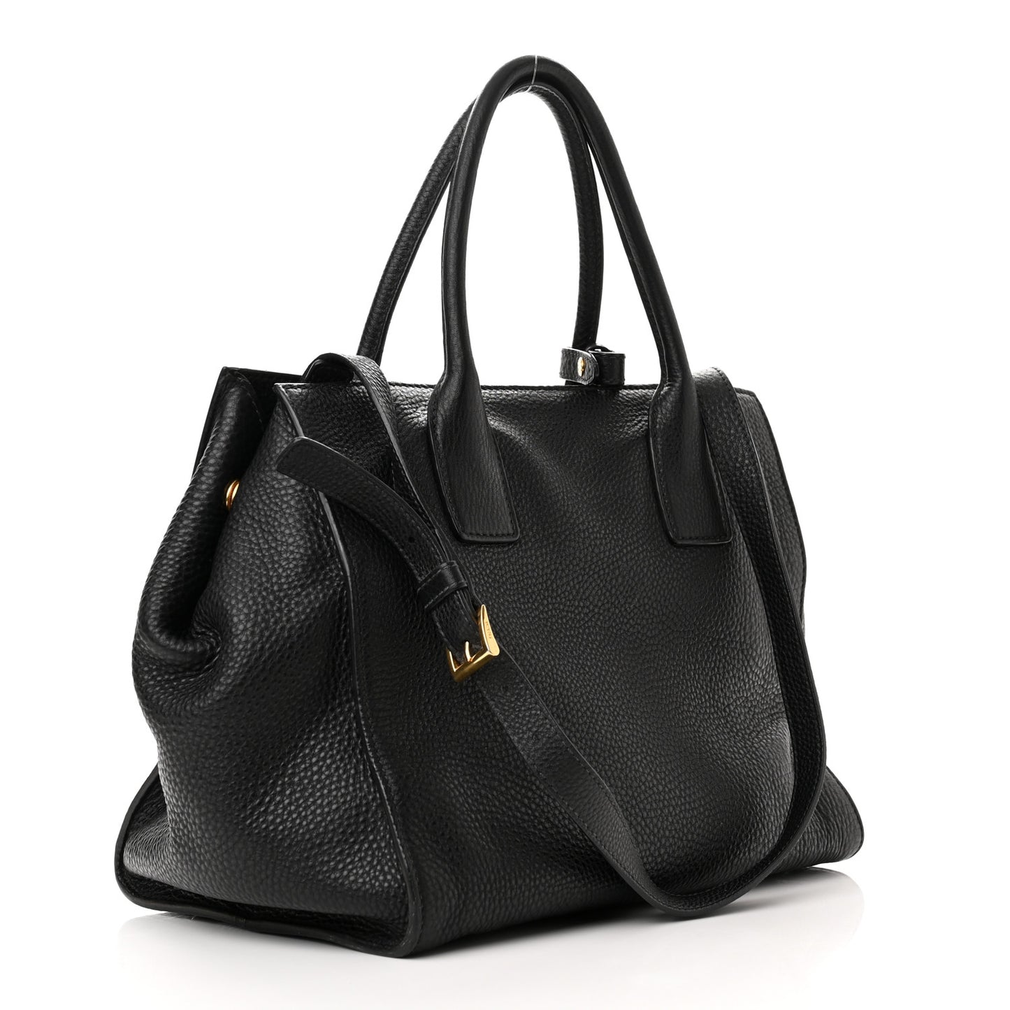 Vitello Daino Shopping Tote Black