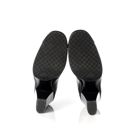 Chanel Lambskin Patent Cap Toe Ankle Boots 37.5 Black 6 of 10