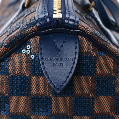 Louis Vuitton Damier Paillettes Speedy 30 Blue 8 of 11
