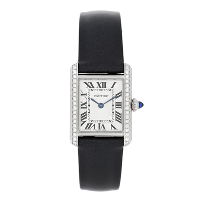 Cartier Stainless Steel Satin Diamond 22mm Must de Cartier Tank Quartz Watch 1 of 5