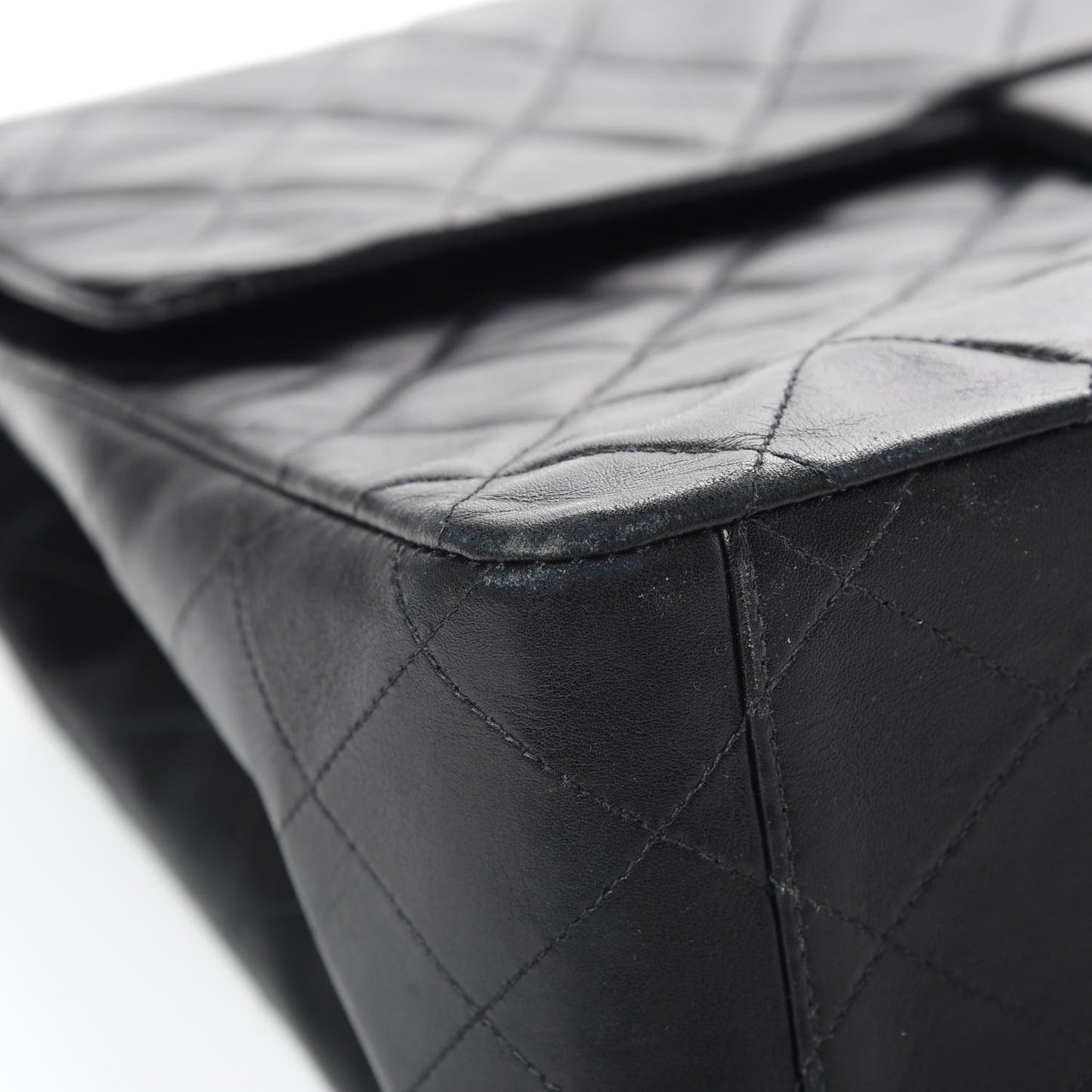 Lambskin Quilted XL Jumbo Single Flap Black