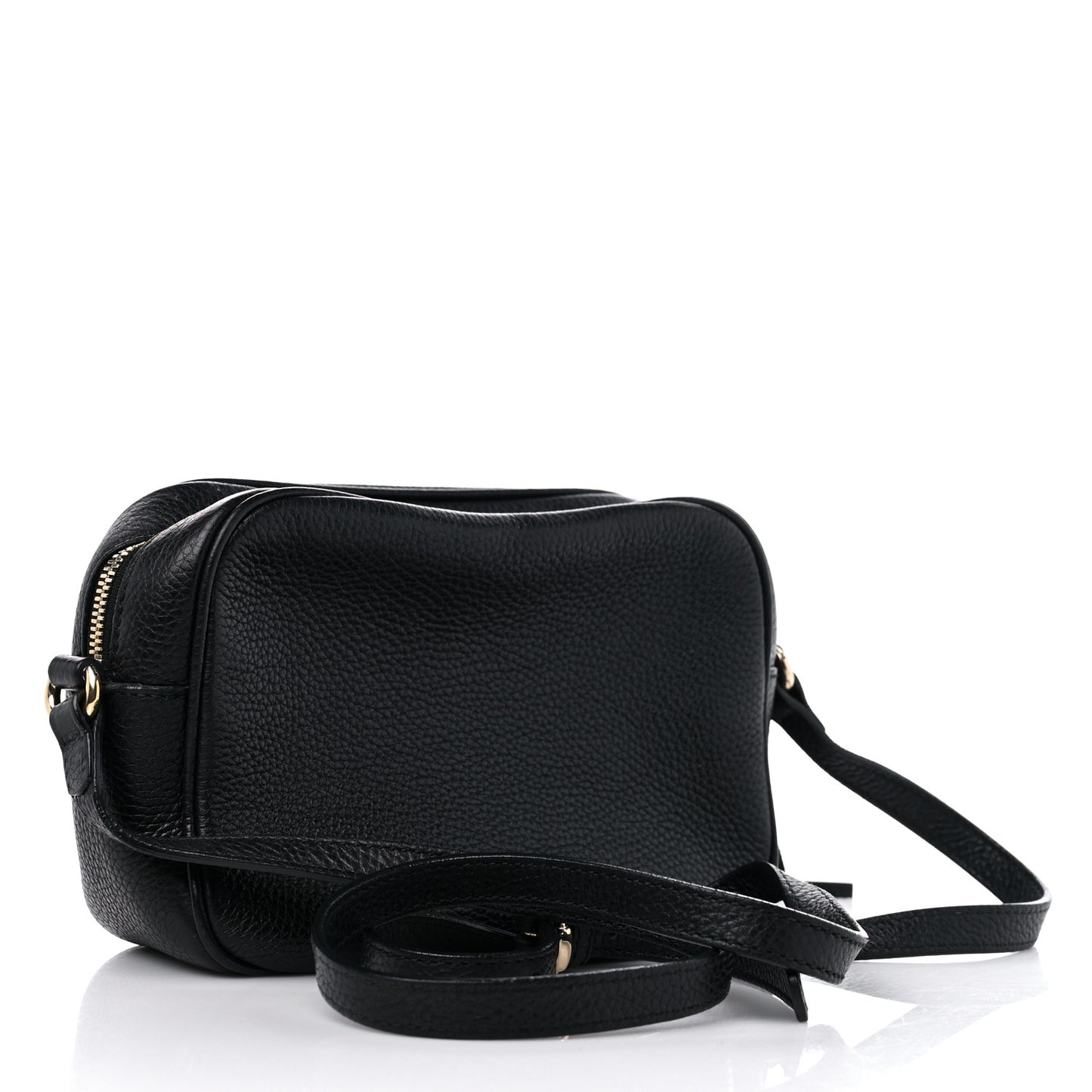 Pebbled Calfskin Small Soho Disco Bag Black