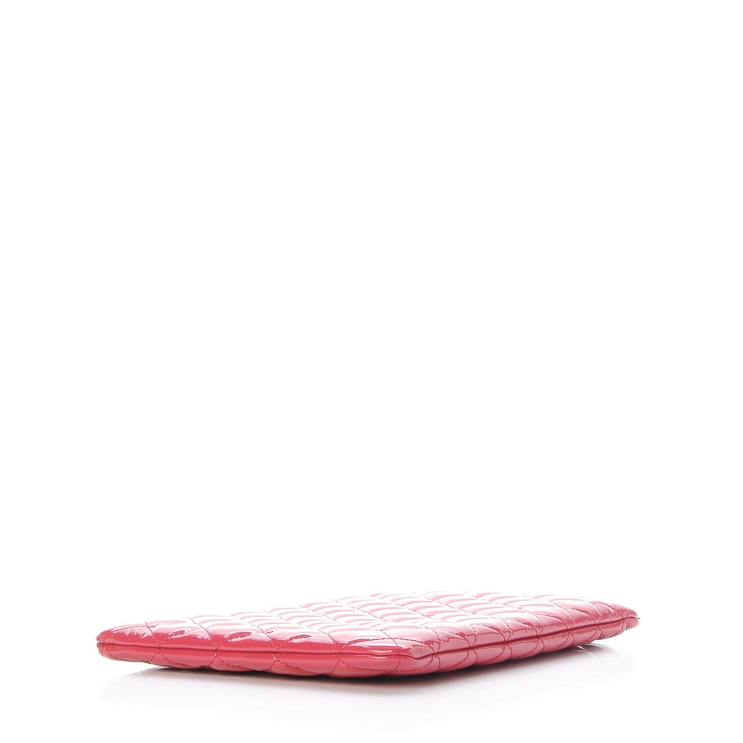 Chanel Patent Calfskin Quilted Valentine Hearts Medium O Cosmetic Case Dark Pink 4 of 9