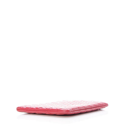 Chanel Patent Calfskin Quilted Valentine Hearts Medium O Cosmetic Case Dark Pink 4 of 9