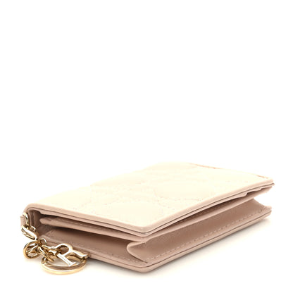 Christian Dior Lambskin Cannage Mini Lady Dior Wallet Aesthetic Beige 4 of 7