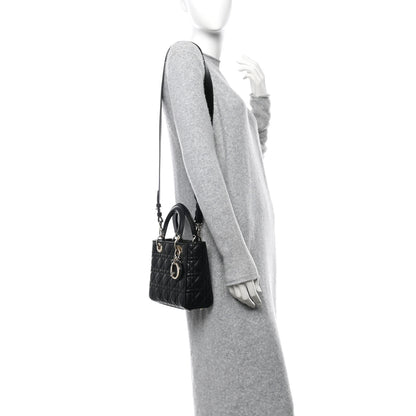 Christian Dior Lambskin Cannage Small My ABCDior Lady Dior Black 2 of 13