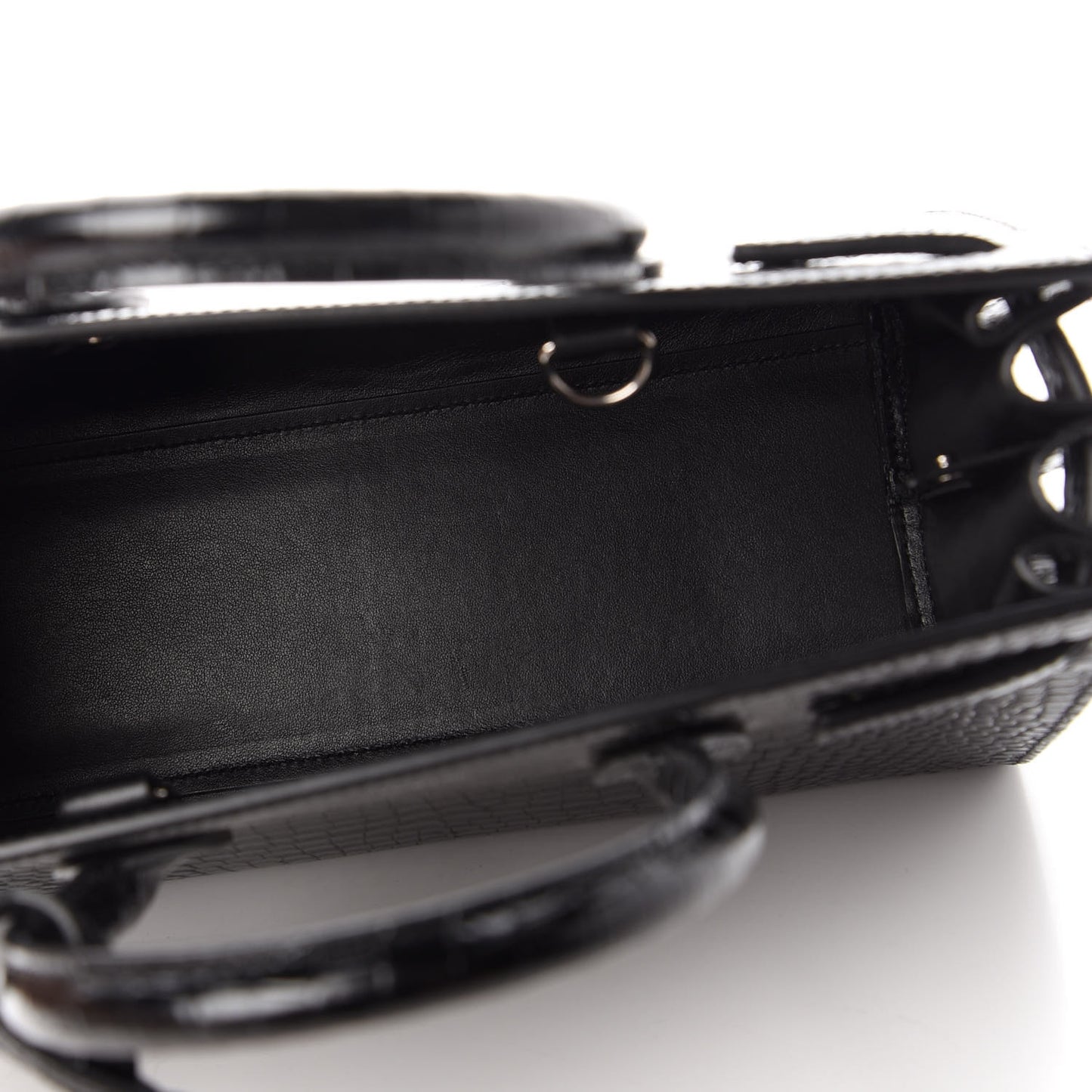 Calfskin Crocodile Embossed Baby Sac De Jour Black