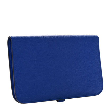 Hermes Togo Dogon Duo Wallet Bleu Electrique 3 of 13