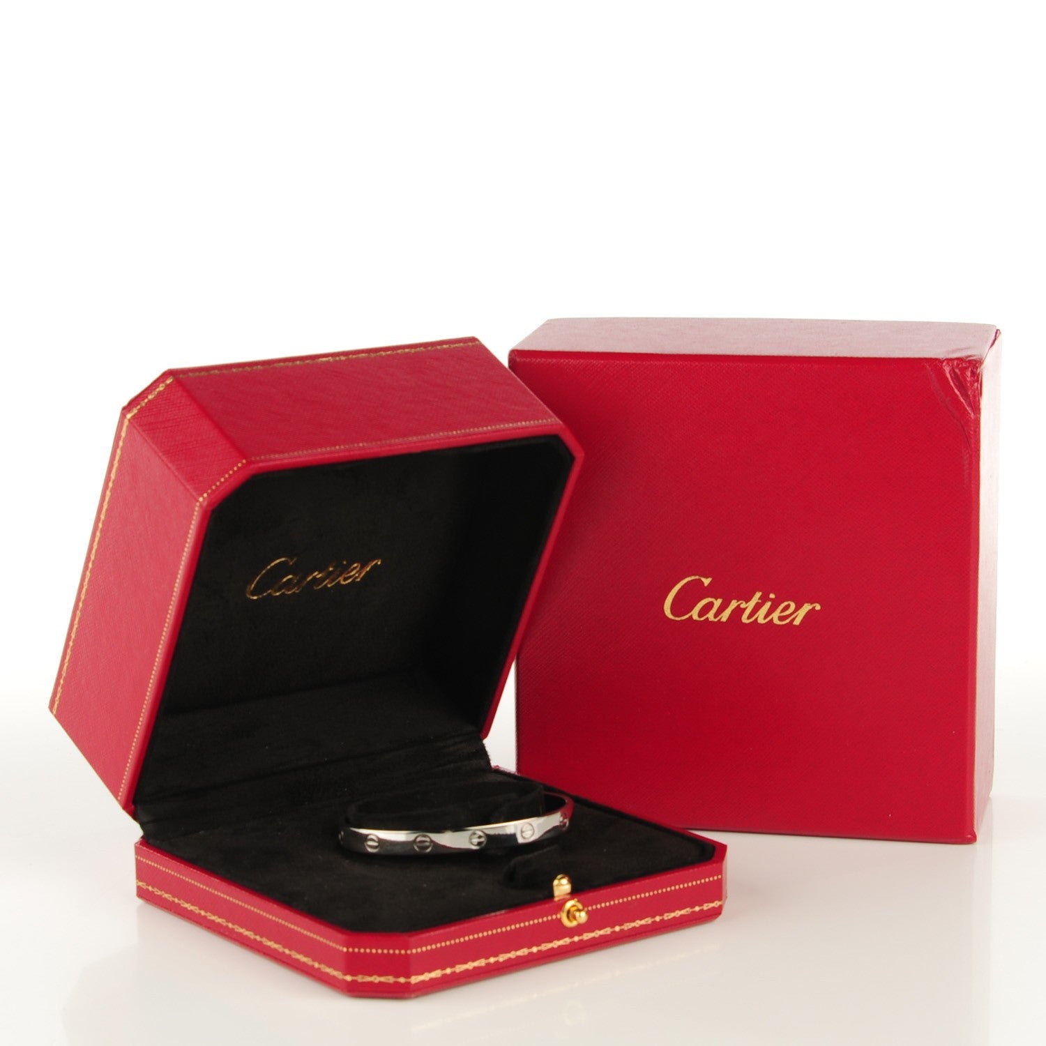 Cartier 18K White Gold LOVE Cuff Bracelet 17 5 of 5