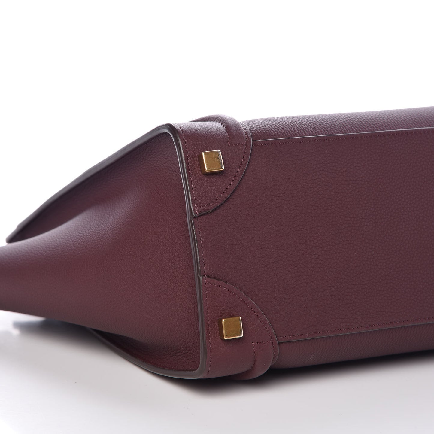 Baby Drummed Calfskin Micro Luggage Burgundy