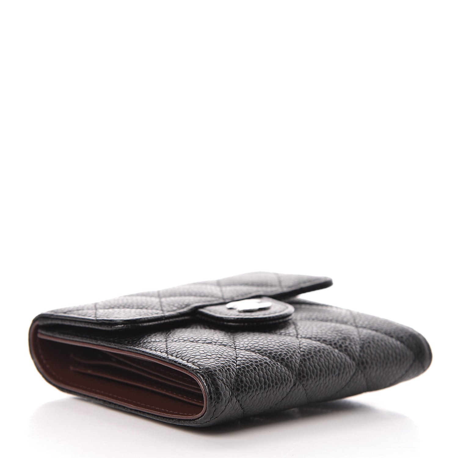 Chanel Caviar Quilted Compact Flap Wallet Black 4 of 9