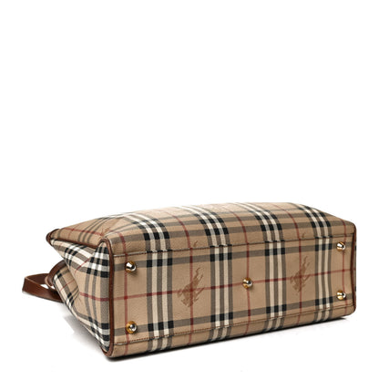 Burberry Haymarket Check Tote Dark Tan 4 of 13