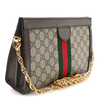 Gucci GG Supreme Monogram Web Small Ophidia Chain Shoulder Bag Brown 3 of 11