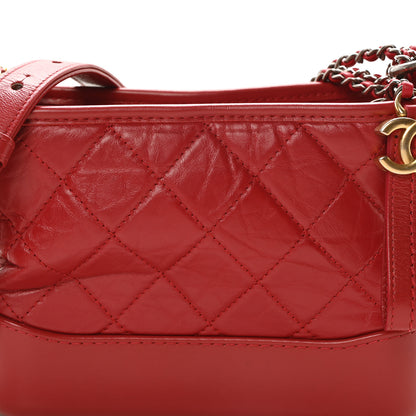 Chanel Aged Smooth Calfskin Quilted Medium Gabrielle Logo Hobo Red 8 of 10