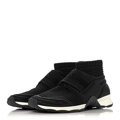 Chanel Stretch Fabric CC Sneakers 38.5 Black 3 of 8
