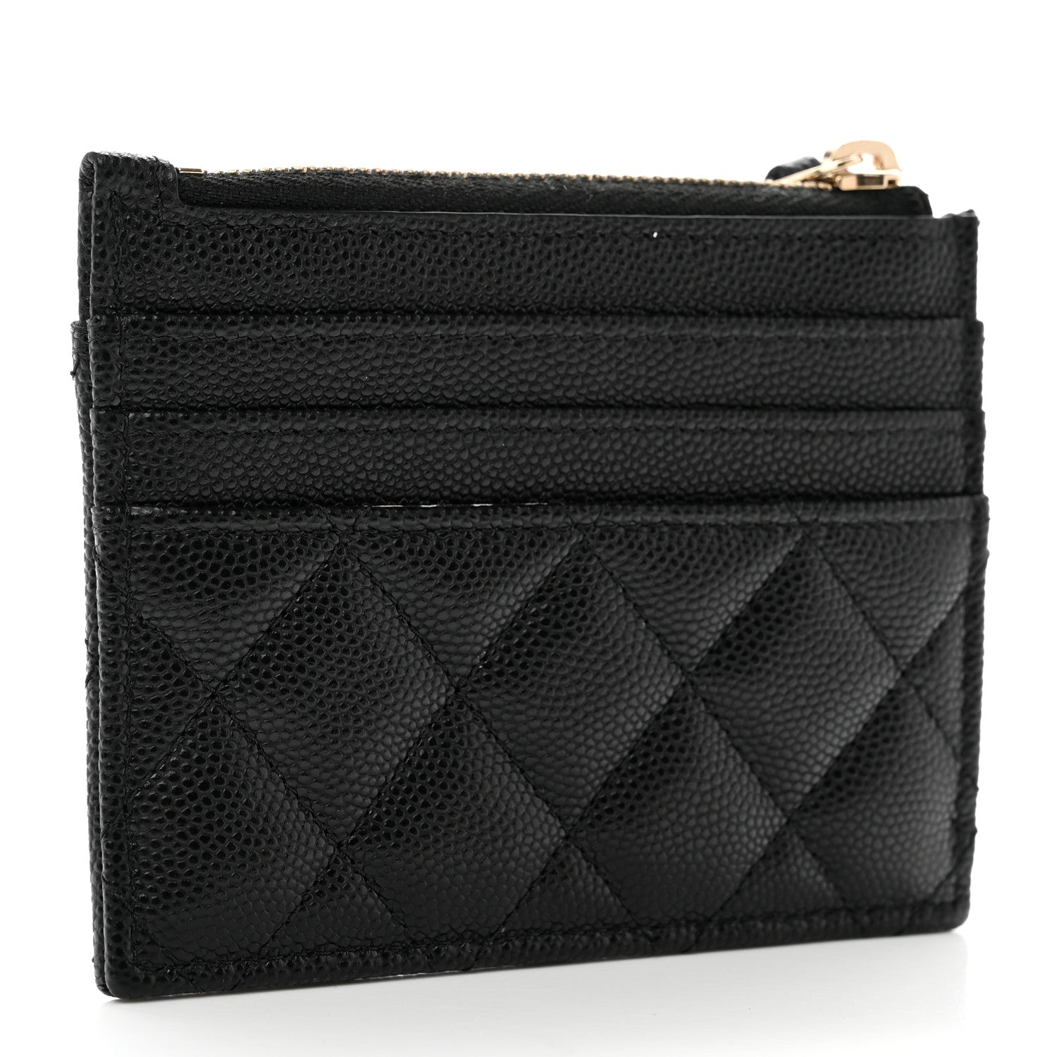 Chanel Caviar Quilted CC Zip Card Holder Black 3 of 8