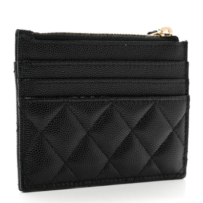 Chanel Caviar Quilted CC Zip Card Holder Black 3 of 8