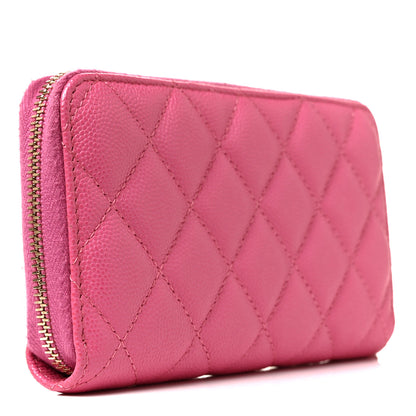 Chanel Caviar Quilted Medium Zip Around Wallet Pink 3 of 11