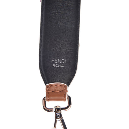 Fendi Calfskin Elaphe Flowerland Studded Strap You Brown Multicolor 3 of 7