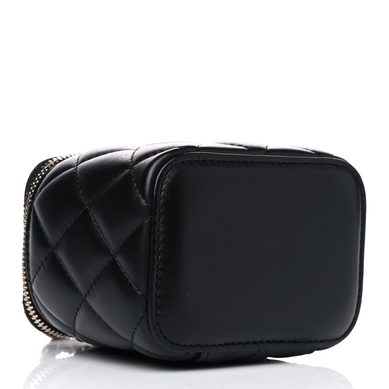 Chanel Lambskin Quilted Mini Pearl Crush Vanity Case With Chain Black 3 of 4