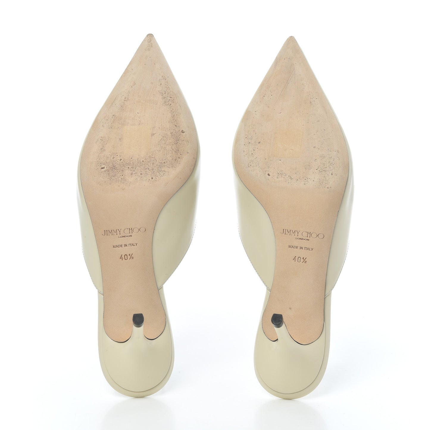 Calfskin Rav 65 Pointed Toe Mule Pumps 40.5 Linen