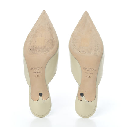 Jimmy Choo Calfskin Rav 65 Pointed Toe Mule Pumps 40.5 Linen 5 of 15