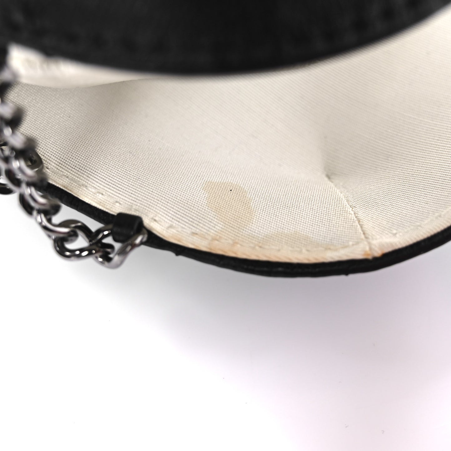 Aged Calfskin Quilted Small Gabrielle Bucket White Black