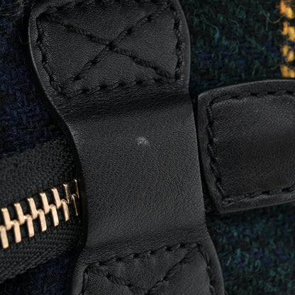 Celine Smooth Calfskin Tweed Tartan Mini Luggage Midnight 14 of 16