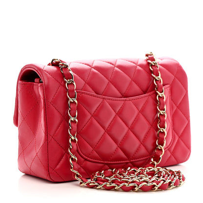 Chanel Lambskin Quilted Mini Rectangular Flap Red 3 of 11