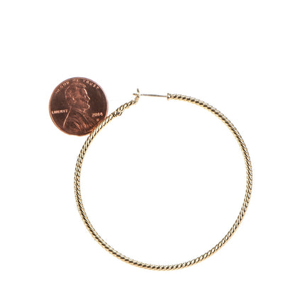 David Yurman 18K Yellow Gold Large Cable Classics Hoop Earrings 2 of 6