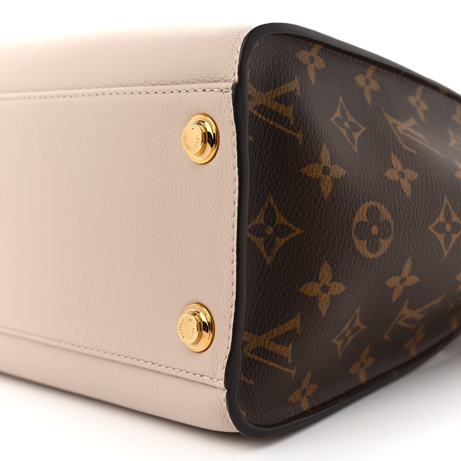 Louis Vuitton Calfskin Monogram On My Side MM Greige 9 of 10