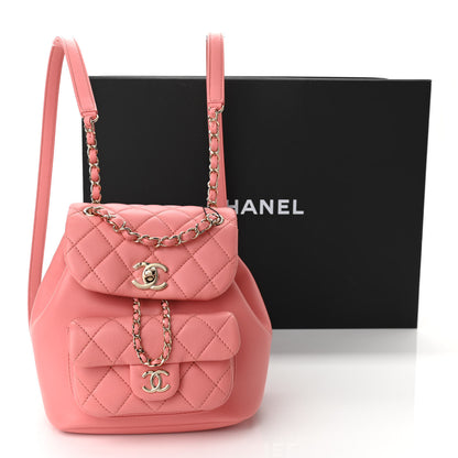 Chanel Lambskin Quilted Small Duma Drawstring Backpack Pink 11 of 11