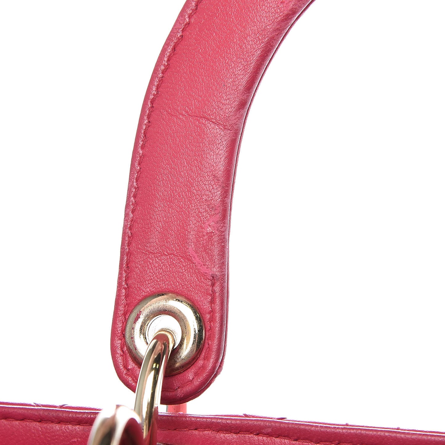 Lambskin Cannage Large Lady Dior Fuchsia