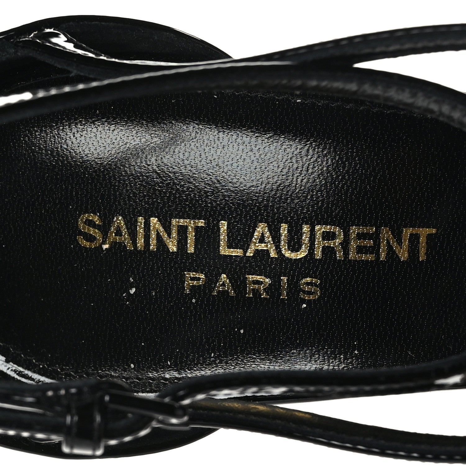 Saint Laurent Patent Cassandra 100 Ankle Strap Sandals 40.5 Black 6 of 7