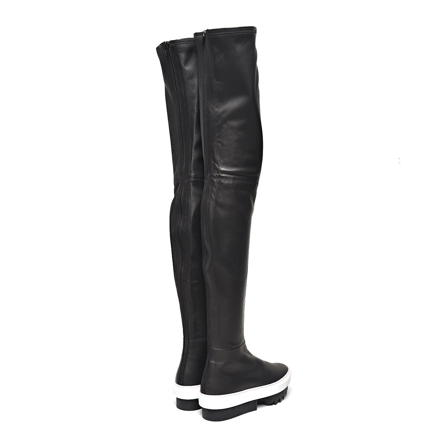 Lambskin Platform Over The Knee Boots 37.5 Black