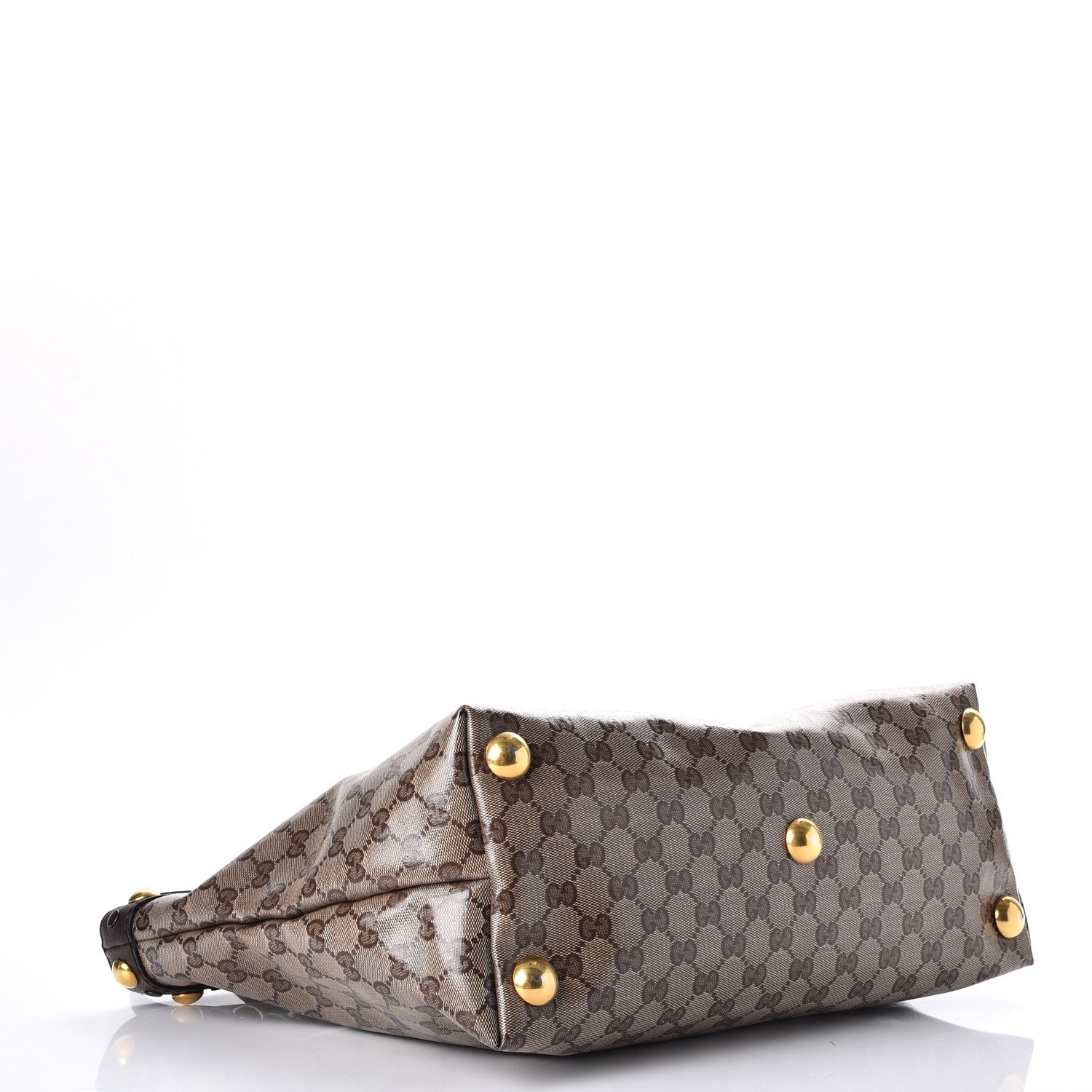 Gucci Crystal Monogram Medium Babouska Shopping Tote Dark Brown 4 of 10