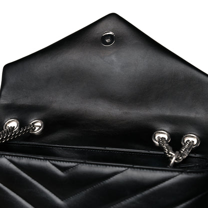 Saint Laurent Calfskin Y Quilted Monogram Medium Loulou Chain Satchel Black 13 of 15